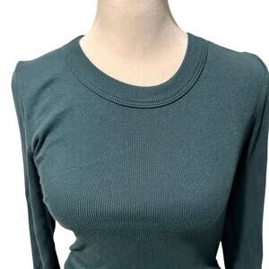 Michael Stars Christina Ribbed Midi Dress, MP, Dark Green